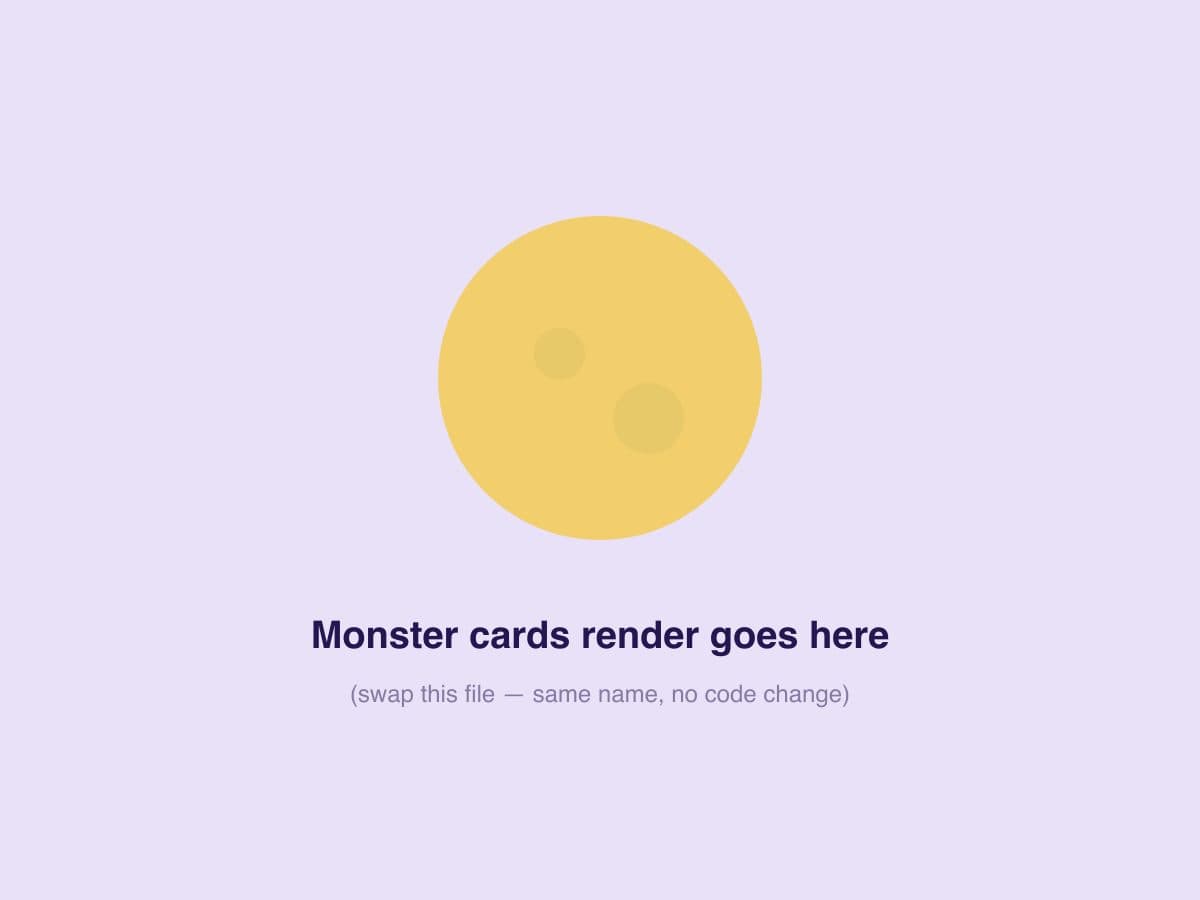 The eight Mid-Autumn monster cards, fanned out